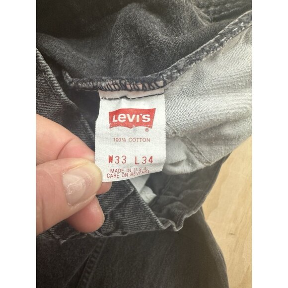 Vintage Levi’s 550 Jeans 33x34 Black Tag Relaxed Tapered Made in USA 80’s Paper - Picture 4 of 7